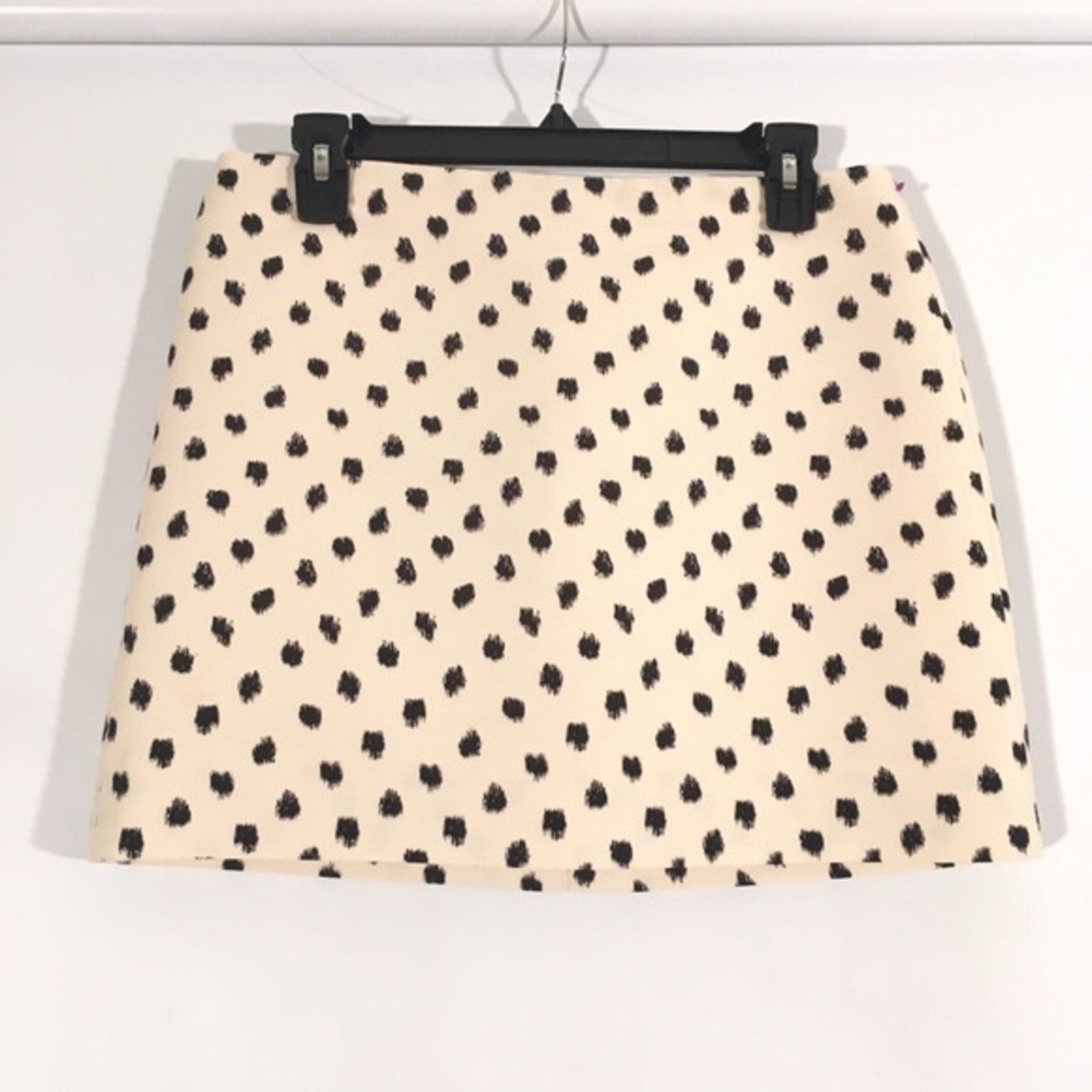 J Crew, black and white polka dot skirt
